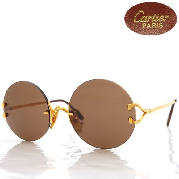 Cartier Signature C De Sunglasses None Prescription Round GP Gold main image 7